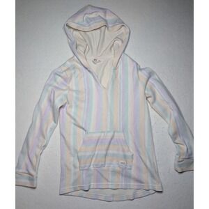 ROXY Girl Pastel Stripe Hoodie Sweatshirt‎ Size 14/16